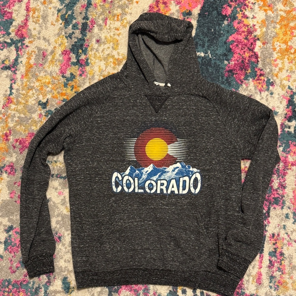 Gray Colorado Hoodie with Mountain Graphic